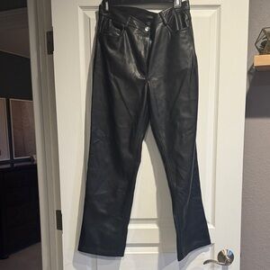 Elegant Black Women’s Faux Leather Pants